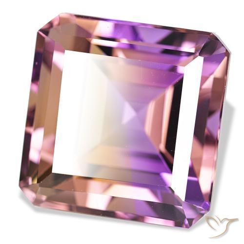 Ametrino Bicolor natural de 36.92 ct, Corte Octágono / Esmeralda, IF