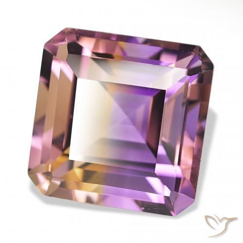 Ametrino Bicolor natural de 23.16 ct, Corte Octágono / Esmeralda, IF