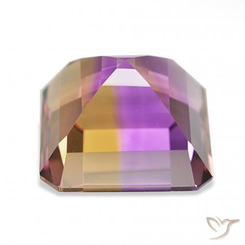 Ametrino Bicolor natural de 23.16 ct, Corte Octágono / Esmeralda, IF