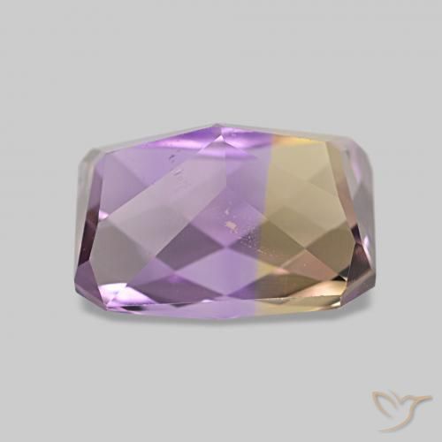Ametrino Bicolor natural de 2.38 ct, Corte Octágono / Esmeralda, VS