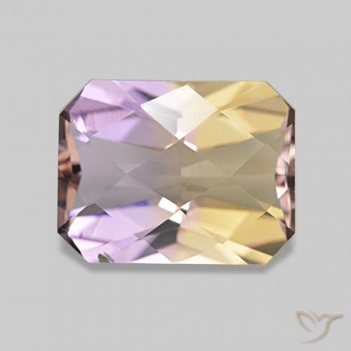 Ametrino Bicolor natural de 2.14 ct, Corte Octágono / Esmeralda, VS
