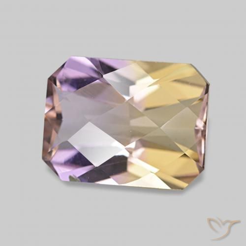 Ametrino Bicolor natural de 2.14 ct, Corte Octágono / Esmeralda, VS
