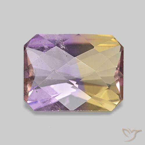 Ametrino Bicolor natural de 1.94 ct, Corte Octágono / Esmeralda, VS