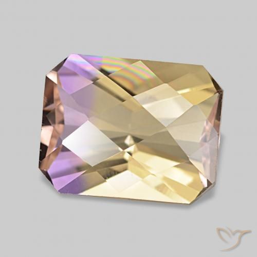 Ametrino Bicolor natural de 2.29 ct, Corte Octágono / Esmeralda, VVS