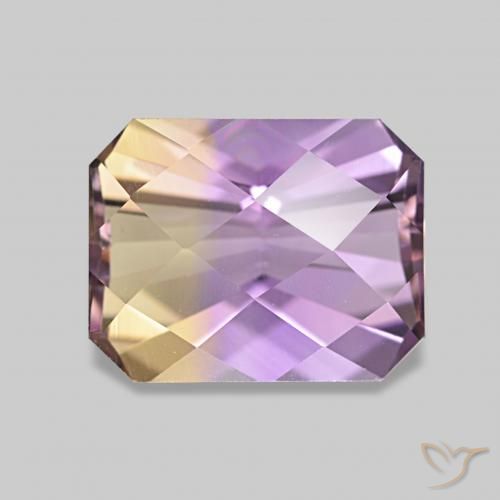 Ametrino Bicolor natural de 2.14 ct, Corte Octágono / Esmeralda, VVS