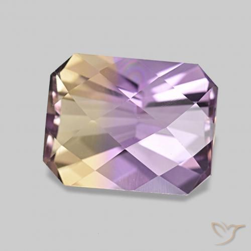 Ametrino Bicolor natural de 2.14 ct, Corte Octágono / Esmeralda, VVS