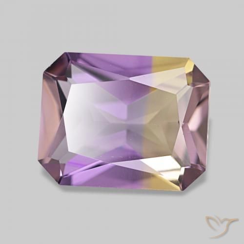 Ametrino Bicolor natural de 2.37 ct, Corte Octágono / Esmeralda, VVS