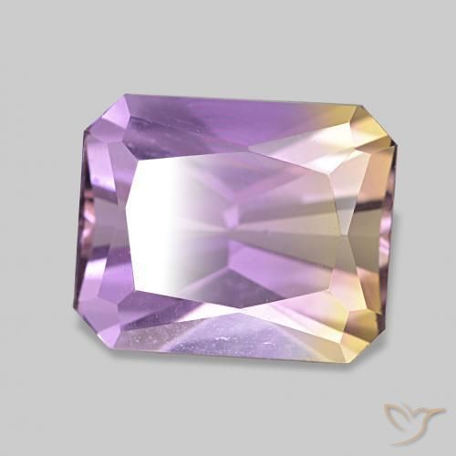 Ametrino Bicolor natural de 3.09 ct, Corte Octágono / Esmeralda, VVS