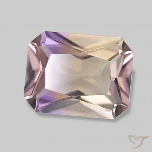 Ametrino Bicolor natural de 1.96 ct, Corte Octágono / Esmeralda, VVS