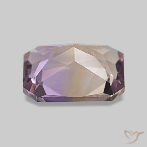 Ametrino Bicolor natural de 1.96 ct, Corte Octágono / Esmeralda, VVS