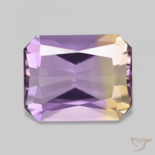 Ametrino Bicolor natural de 2.90 ct, Corte Octágono / Esmeralda, VVS