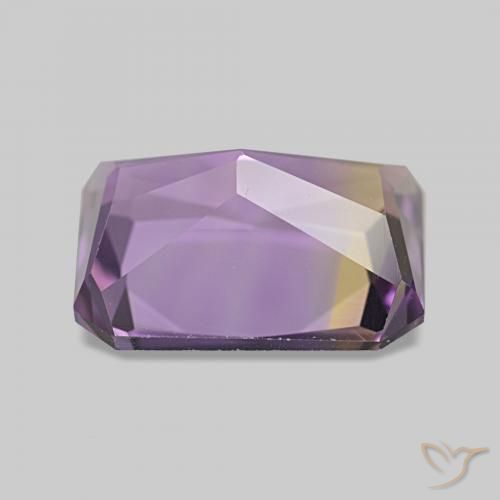 Ametrino Bicolor natural de 2.90 ct, Corte Octágono / Esmeralda, VVS