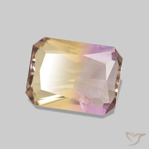 Ametrino Bicolor natural de 1.81 ct, Corte Octágono / Esmeralda, VS
