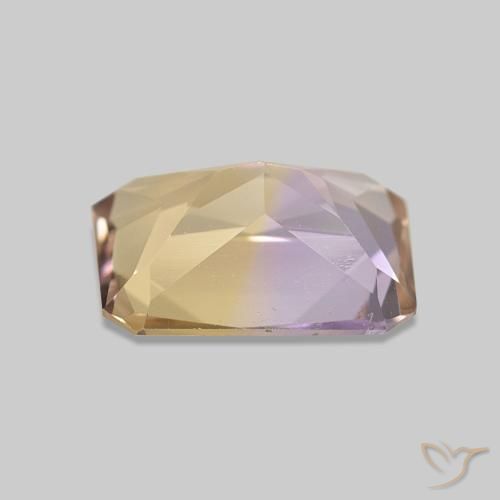 Ametrino Bicolor natural de 1.66 ct, corte esmeralda, VVS-VS