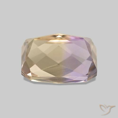 Ametrino Bicolor natural de 1.64 ct, corte esmeralda, VS