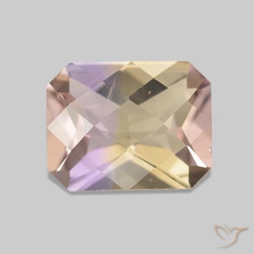 Ametrino Bicolor natural de 1.78 ct, Corte Octágono / Esmeralda, VS