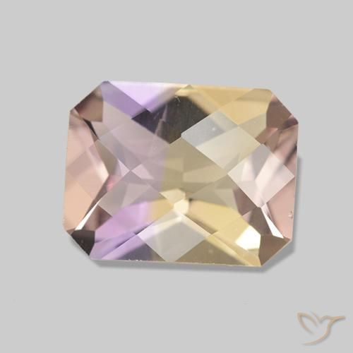 Ametrino Bicolor natural de 1.78 ct, Corte Octágono / Esmeralda, VS