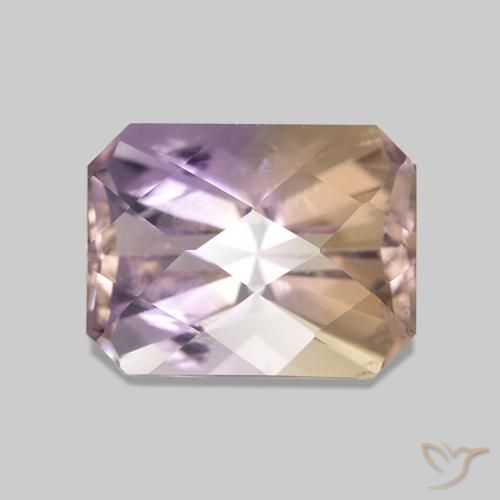 Ametrino Bicolor natural de 2.51 ct, Corte Octágono / Esmeralda, VS