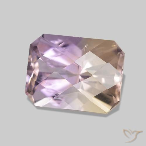 Ametrino Bicolor natural de 2.51 ct, Corte Octágono / Esmeralda, VS