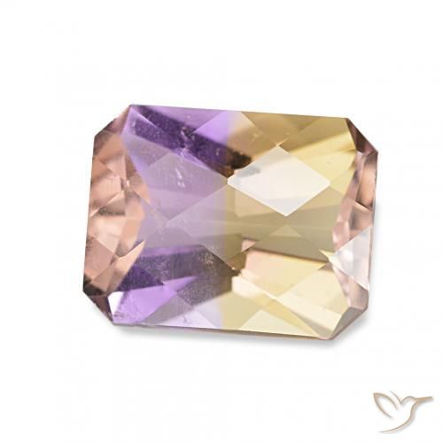Ametrino Bicolor natural de 2.06 ct, Corte Octágono / Esmeralda, VS