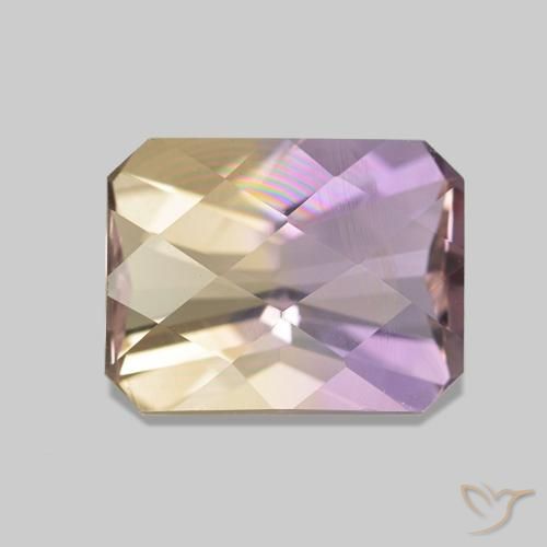 Ametrino Bicolor natural de 2.26 ct, Corte Octágono / Esmeralda, VS