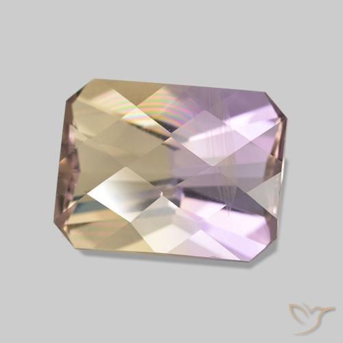 Ametrino Bicolor natural de 2.26 ct, Corte Octágono / Esmeralda, VS