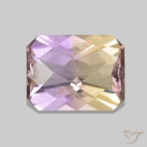 Ametrino Bicolor natural de 2.22 ct, Corte Octágono / Esmeralda, VS