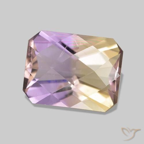 Ametrino Bicolor natural de 2.22 ct, Corte Octágono / Esmeralda, VS
