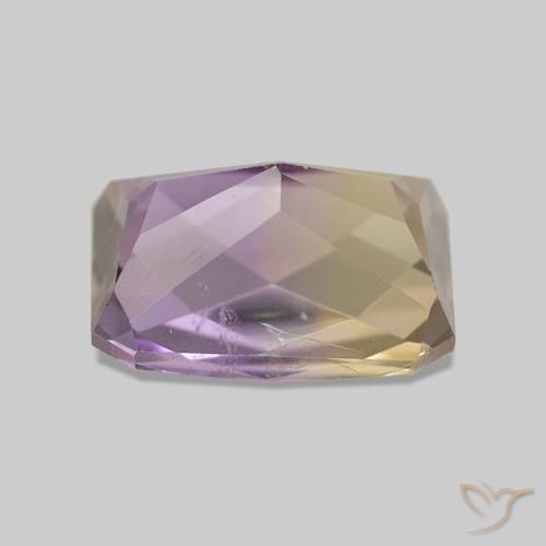 Ametrino Bicolor natural de 2.22 ct, Corte Octágono / Esmeralda, VS
