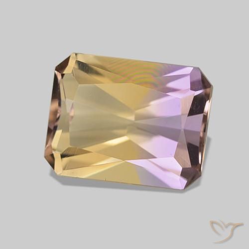 Ametrino Bicolor natural de 1.96 ct, Corte Octágono / Esmeralda, VVS