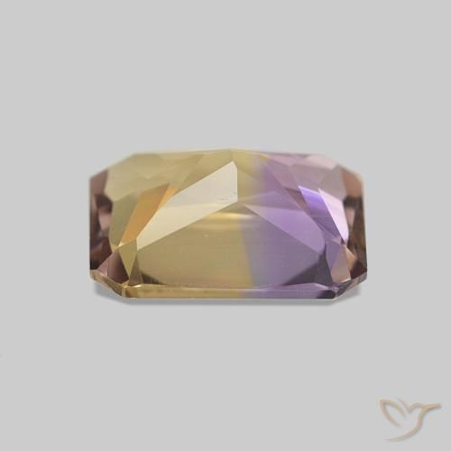 Ametrino Bicolor natural de 1.85 ct, Corte Octágono / Esmeralda, VVS
