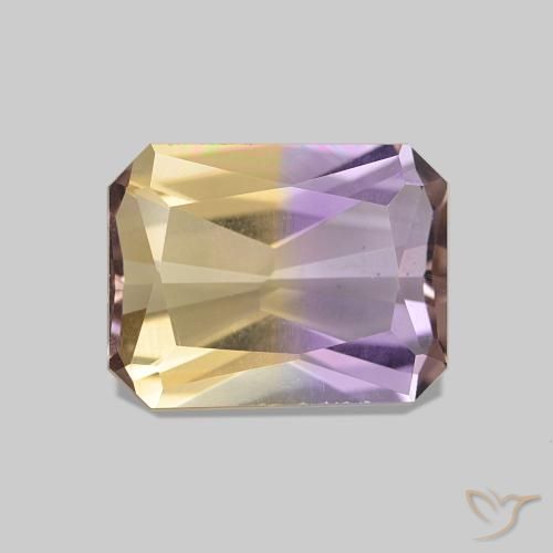 Ametrino Bicolor natural de 1.79 ct, Corte Octágono / Esmeralda, VVS