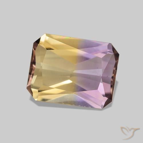 Ametrino Bicolor natural de 1.79 ct, Corte Octágono / Esmeralda, VVS