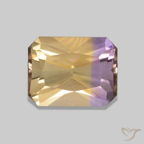 2.43ct Bicolor Ametrino, corte esmeralda, VVS