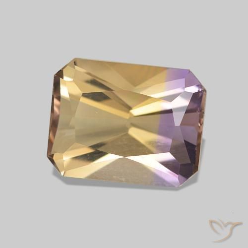 Ametrino Bicolor natural de 2.43 ct, Corte Octágono / Esmeralda, VVS