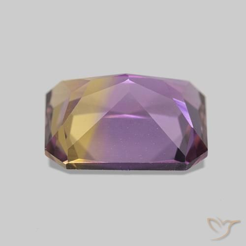 Ametrino Bicolor natural de 2.93 ct, Corte Octágono / Esmeralda, VVS