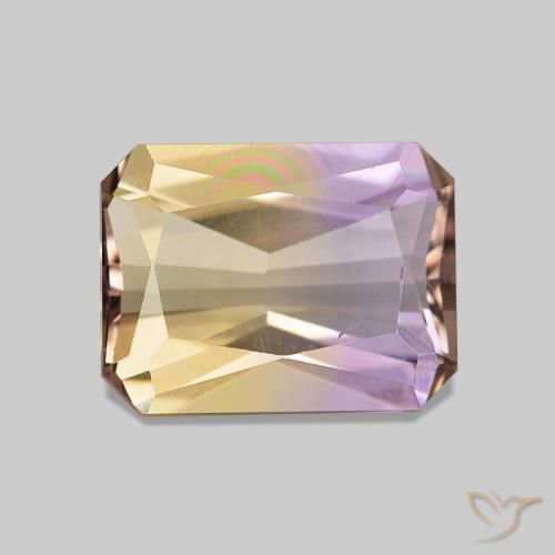 1.86ct Bicolor Ametrino, corte esmeralda, VVS