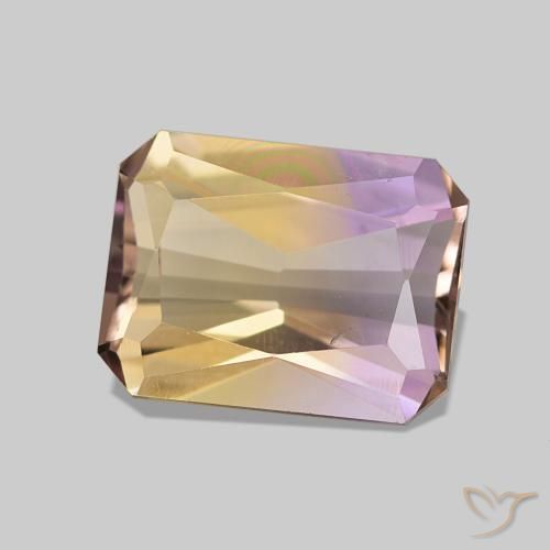 Ametrino Bicolor natural de 1.86 ct, Corte Octágono / Esmeralda, VVS