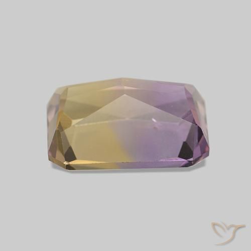 Ametrino Bicolor natural de 1.86 ct, Corte Octágono / Esmeralda, VVS