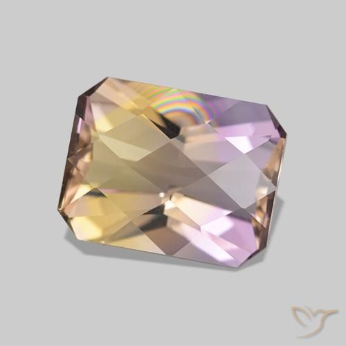 Ametrino Bicolor natural de 2.21 ct, Corte Octágono / Esmeralda, VVS