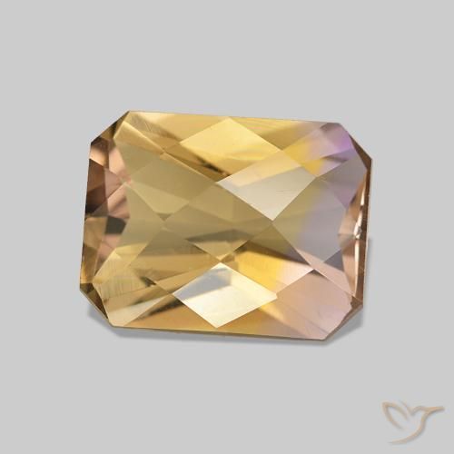 Ametrino Bicolor natural de 2.19 ct, Corte Octágono / Esmeralda, VVS