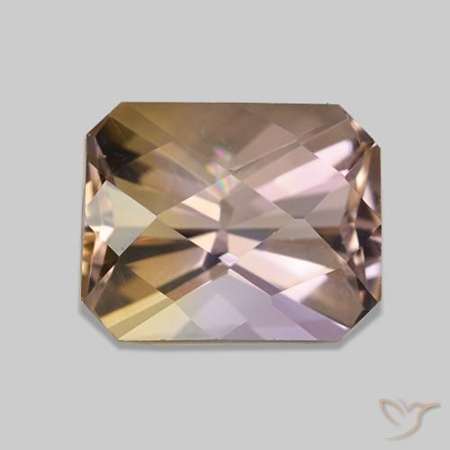 Ametrino Bicolor natural de 3.51 ct, Corte Octágono / Esmeralda, VVS