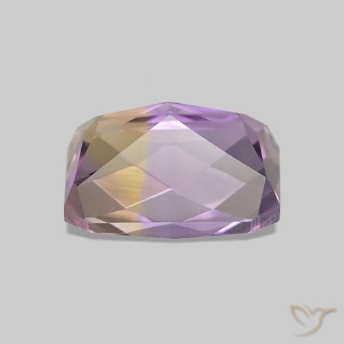 Ametrino Bicolor natural de 2.34 ct, corte esmeralda, VVS