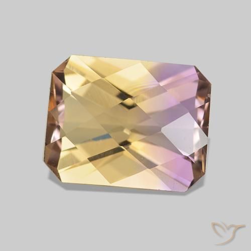 Ametrino Bicolor natural de 2.12 ct, Corte Octágono / Esmeralda, VVS