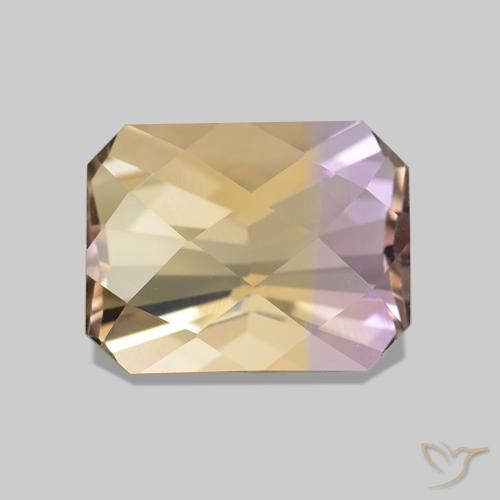Ametrino Bicolor natural de 2.08 ct, Corte Octágono / Esmeralda, VVS