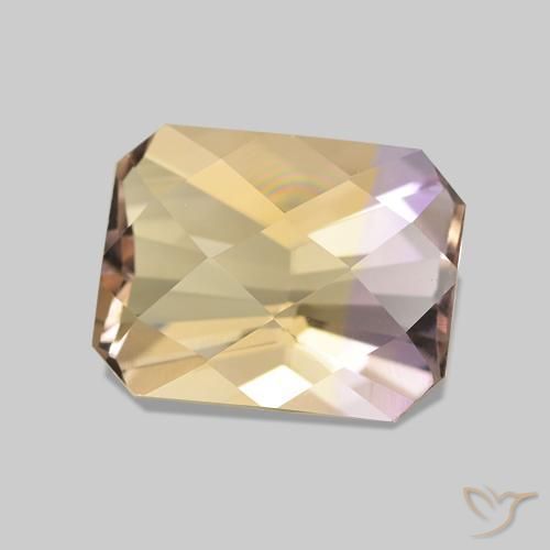 Ametrino Bicolor natural de 2.08 ct, Corte Octágono / Esmeralda, VVS