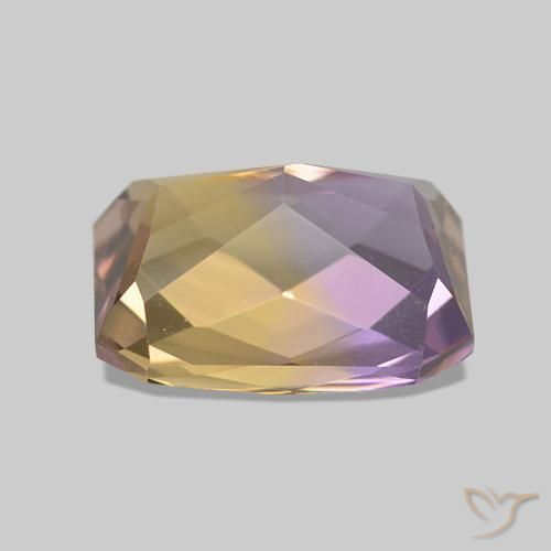 Ametrino Bicolor natural de 2.98 ct, Corte Octágono / Esmeralda, VVS
