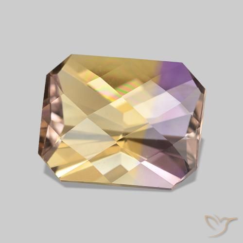 Ametrino Bicolor natural de 3.17 ct, Corte Octágono / Esmeralda, VVS