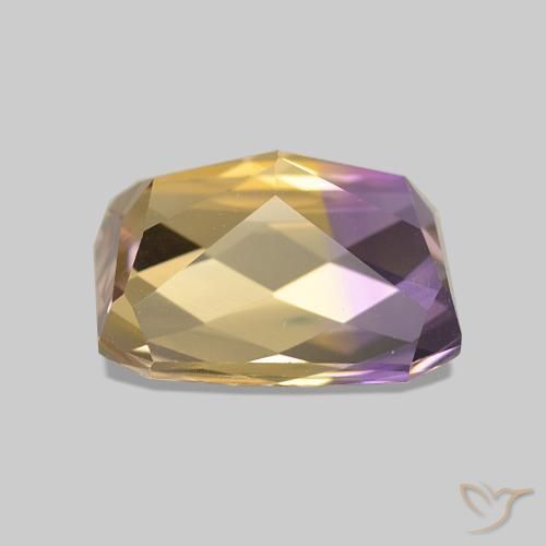 Ametrino Bicolor natural de 3.17 ct, Corte Octágono / Esmeralda, VVS