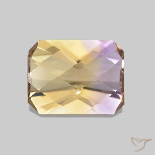 2.16ct Bicolor Ametrino, corte esmeralda, VVS